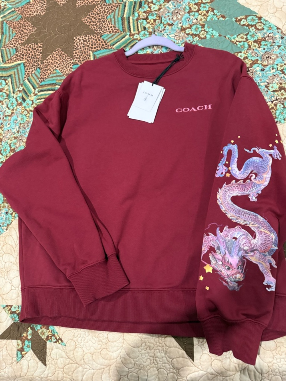 Like new tags included Coach year of the dragon Red Crewneck sweatshirt L